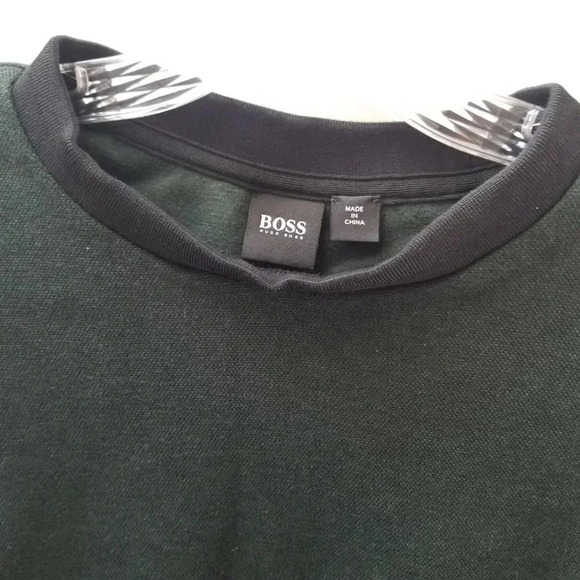 HUGO Boss Black Green Crewneck  Cotton L - Picture 6 of 11